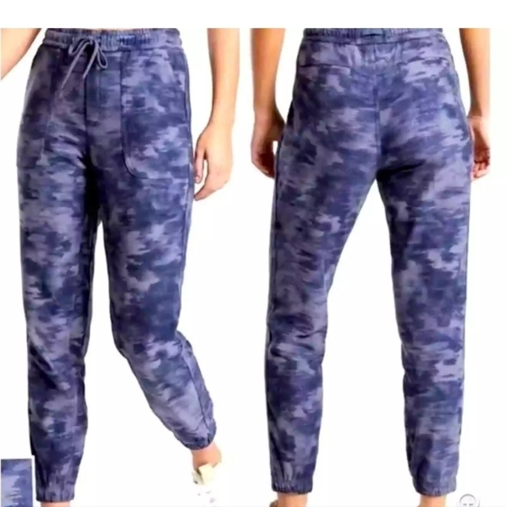 ATHLETA WOMEN'S PURPLE TIE DYE PRINT FARALLON PRINTED ACTIVE WEAR JOGGER SIZE 10